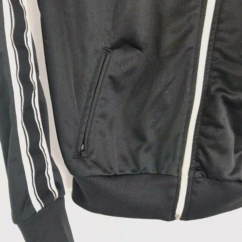 Forever 21 Track Jogging Jacket Front Zip Kiss Me Emblem Sz Small Black Vintage - Picture 5 of 8